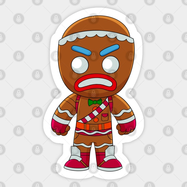 Gingerbread Man fanart, baby cookies man, angry gingerbread Sticker by PrimeStore